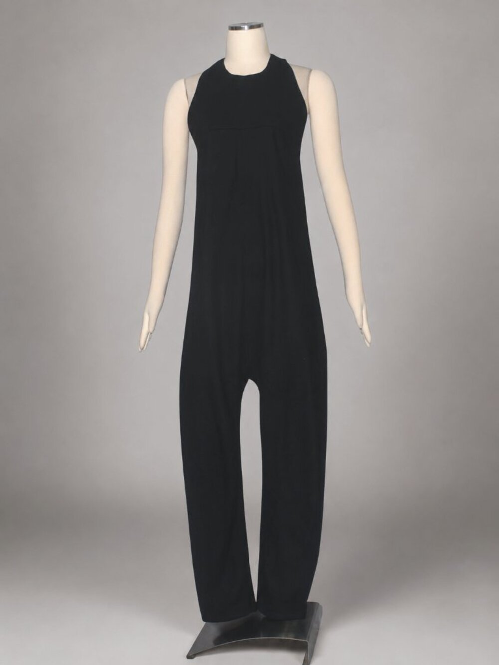 Monarc 1 Black Wool Drop Crotch Jumpsuit XS Avant Garde Back Zip Lined Designer